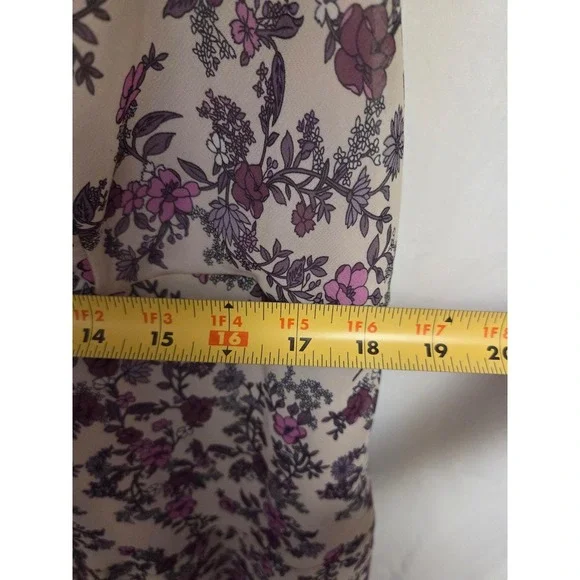 Rabbit‎ Rabbit Rabbit Women Purple Floral Flutter Sleeve V-Neck Dress 16W Plus - Picture 4 of 5